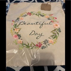 Beautiful Day white floral tote bag